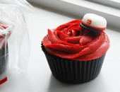 Student cupcake med rose