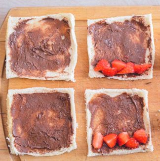 Nutella og jordbær toast